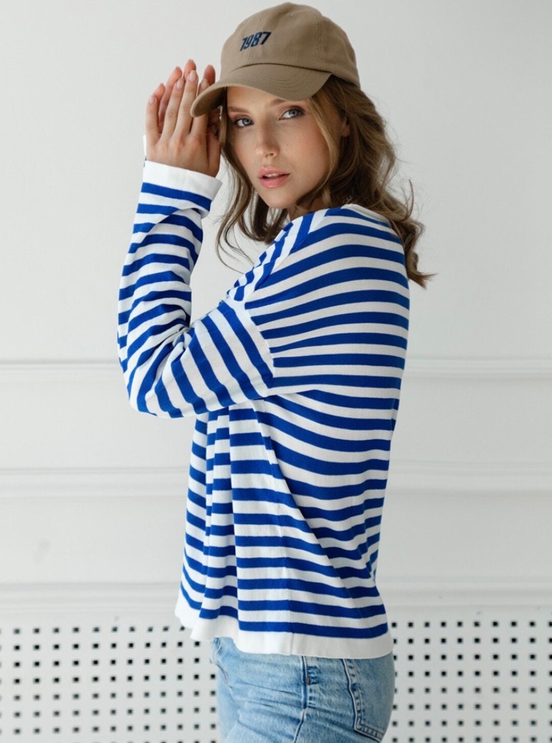 BROCKTON SWEATER, LOW TIDE NAVY X JOLIE GREEN TIPPING