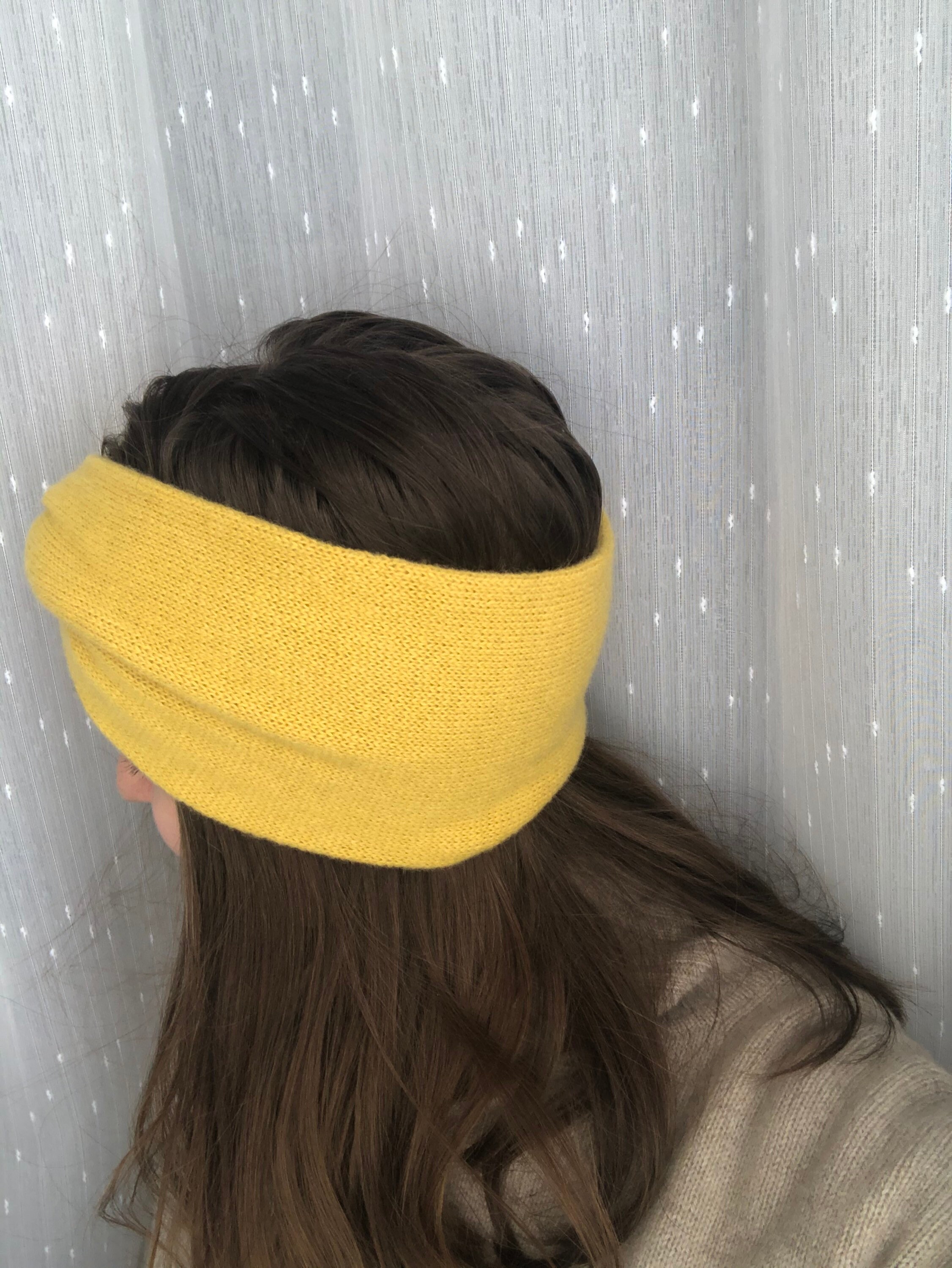 Yellow cashmere knitted headband Pure cashmere headband Etsy