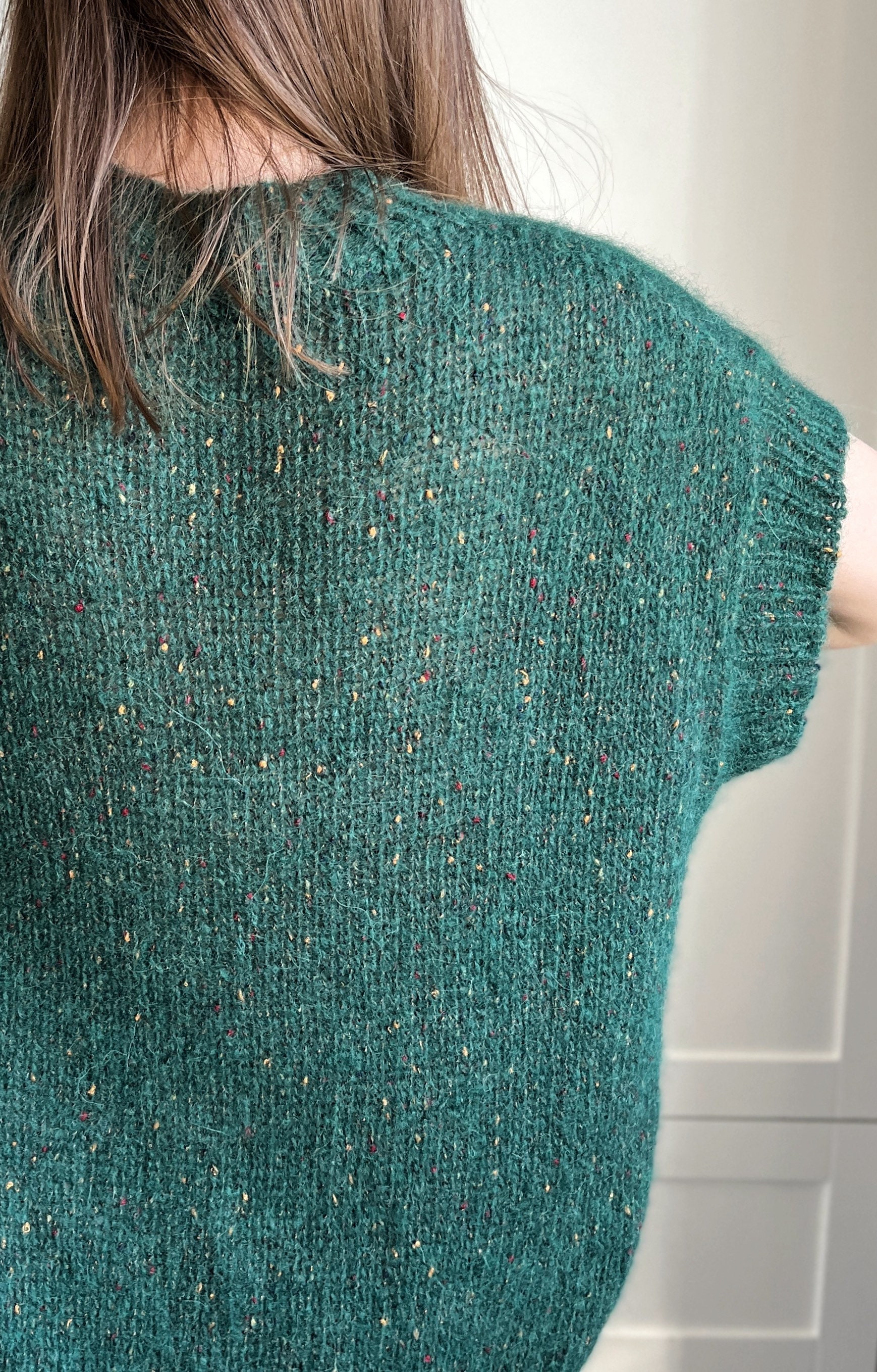 Emerald Green Mohair Knit Vest Alpaca Knitted Sweater Vest