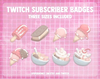 Ice Cream Subscriber Badges for Twitch