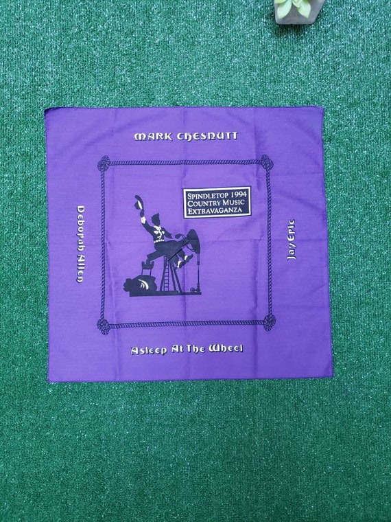 Vintage Western Wear, 1994 Spindletop Country Music Extravaganza, Purple Country Music Festival Vintage Bandana, Asleep at The Wheel