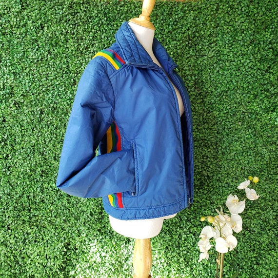 70s Vintage, Early 80s Vintage Puffer Jacket, 70s Rainbow Ski Wear, Small