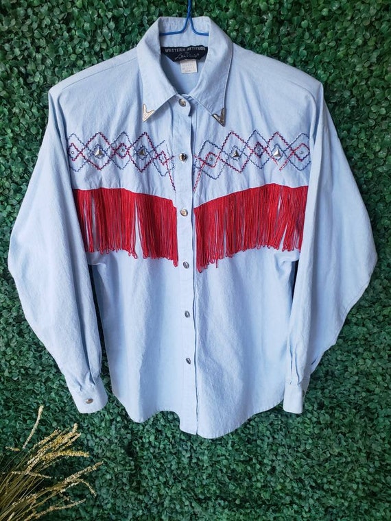 80s Country Western Fringe Shirt 