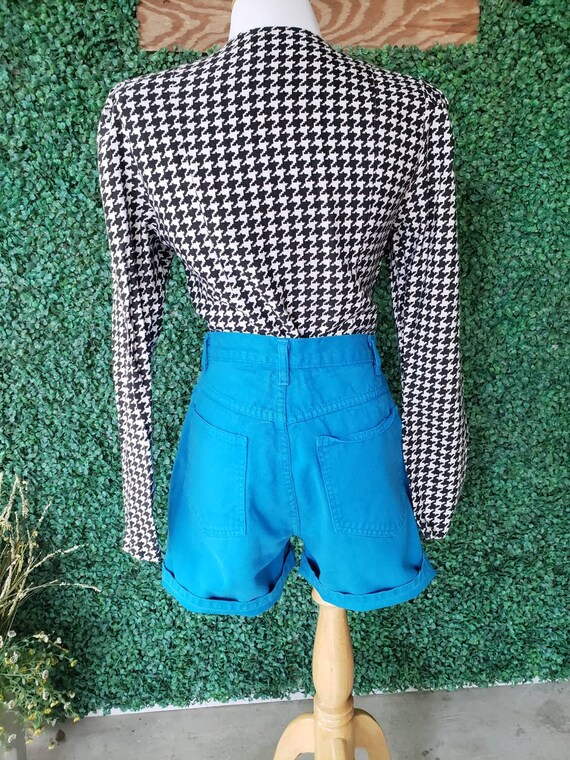 90s Vintage High Waisted Denim Shorts, Cerulean B… - image 3