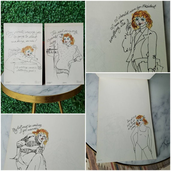 Vintage "Feminist" Stationary Notepad, Vintage Staionery, Feminist Art, Set of 2, 1987