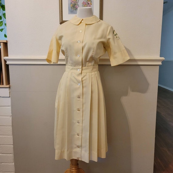 40s Vintage, Pleated Shirt Dress, League of Their Own Style, Excellent Condition