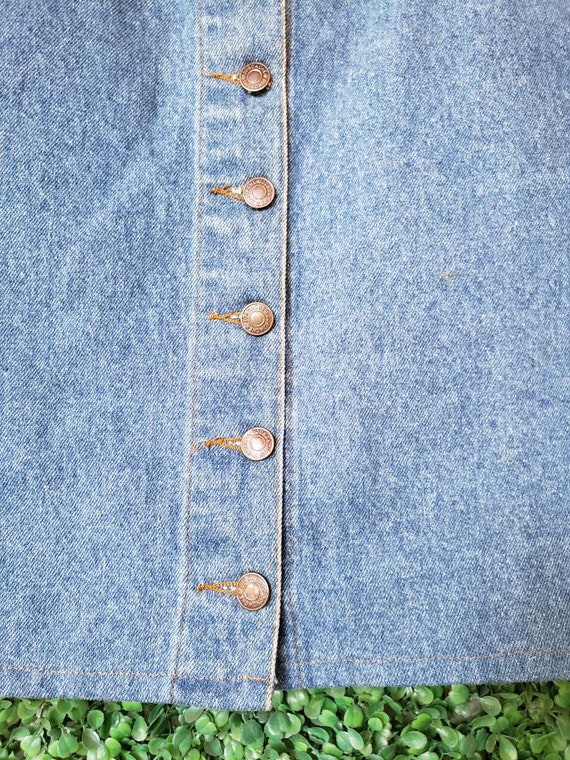 Vintage Denim Skirt, 80s Jordache Jeans Button Fr… - image 4