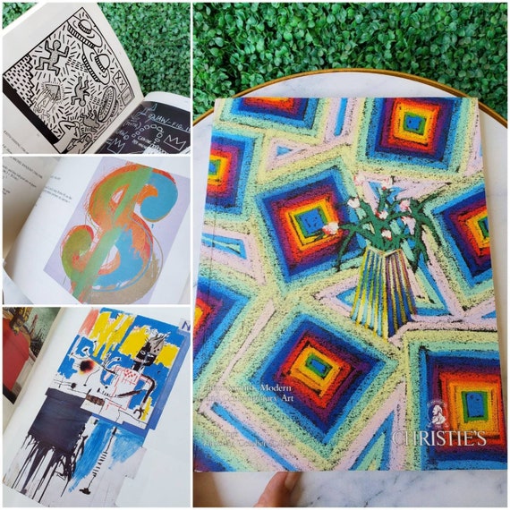 Vintage 1992 Christie's Catalog, Contemporary and Modern Art Coffee Table Book, Feat. Keith Haring, Basquiat, Andy Warhol