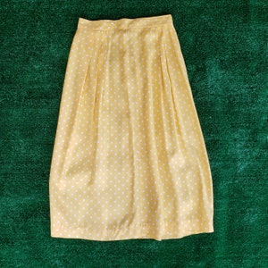 80s Vintage Skirt, Vintage Polka Dot, Pleated Midi Skirt, High Waisted, Colorful