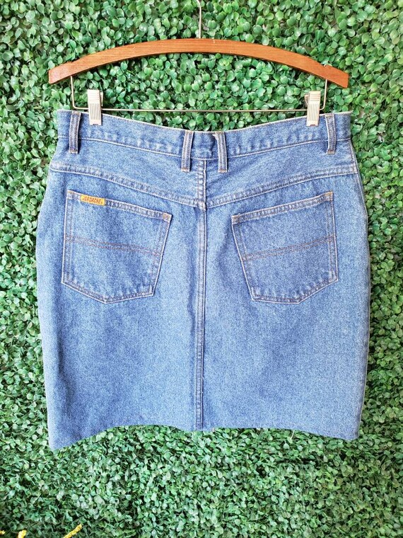 Vintage Denim Skirt, 80s Jordache Jeans Button Fr… - image 6