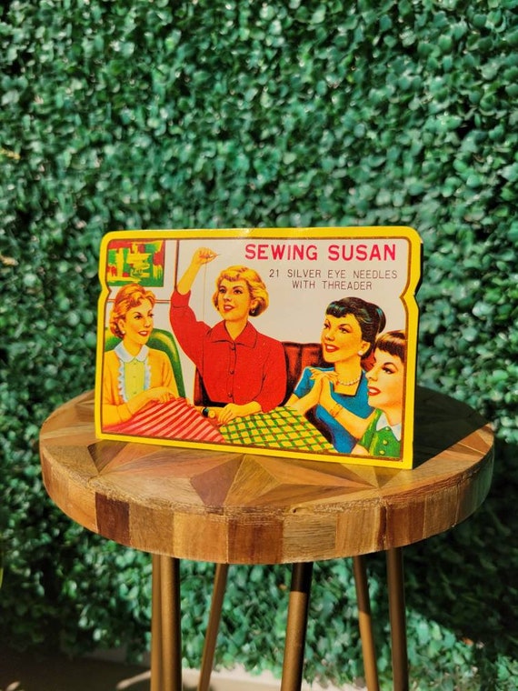 1940s Sewing Kit, Colorful Art