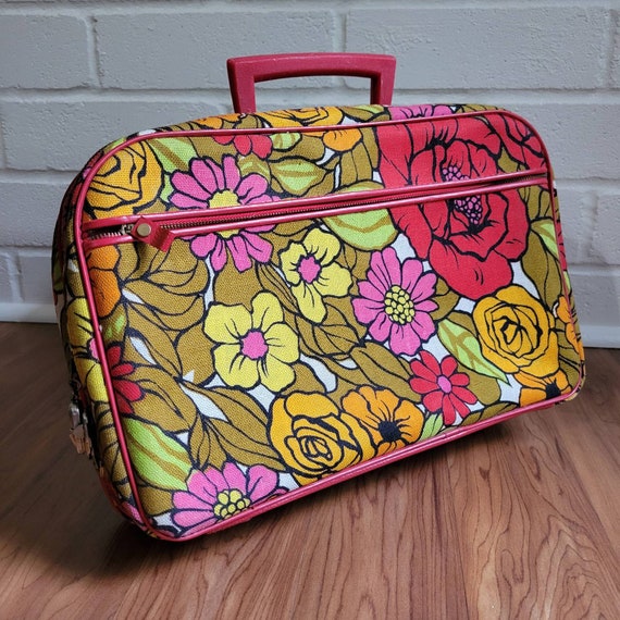 Vintage 60s 70s Mod Suitcase Vintage Carry-on Luggage - Etsy