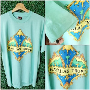 80s T-Shirt, Hawaiian Tee, Vintage Single Stitch
