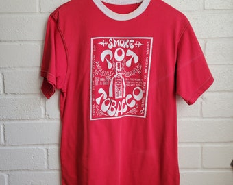 90s Vintage T-Shirt, Red Smoke Pot Tobacco, Early 1900s Style Graphic Design