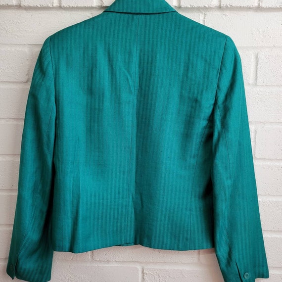 Vintage Striped Blazer, Green,  Medium - image 3