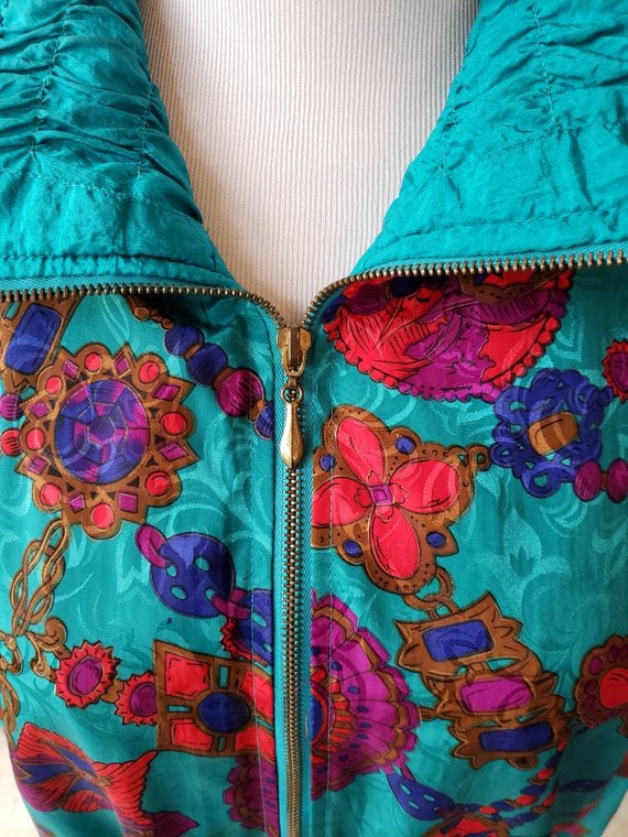 Vintage Windbreaker, Multicolor, Turquoise Jacket - image 3