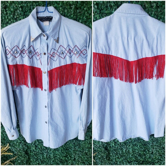 80s Country Western Fringe Shirt 