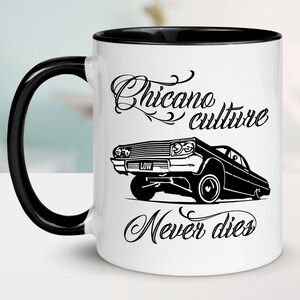 Chicano Culture Gift, Lowrider Art Mug, Mexican Art Mug, Low Rider Car Mug, Pinstripe Gift, Low Riding Gift, Lowrider Gifts, East LA Gift Bild 2
