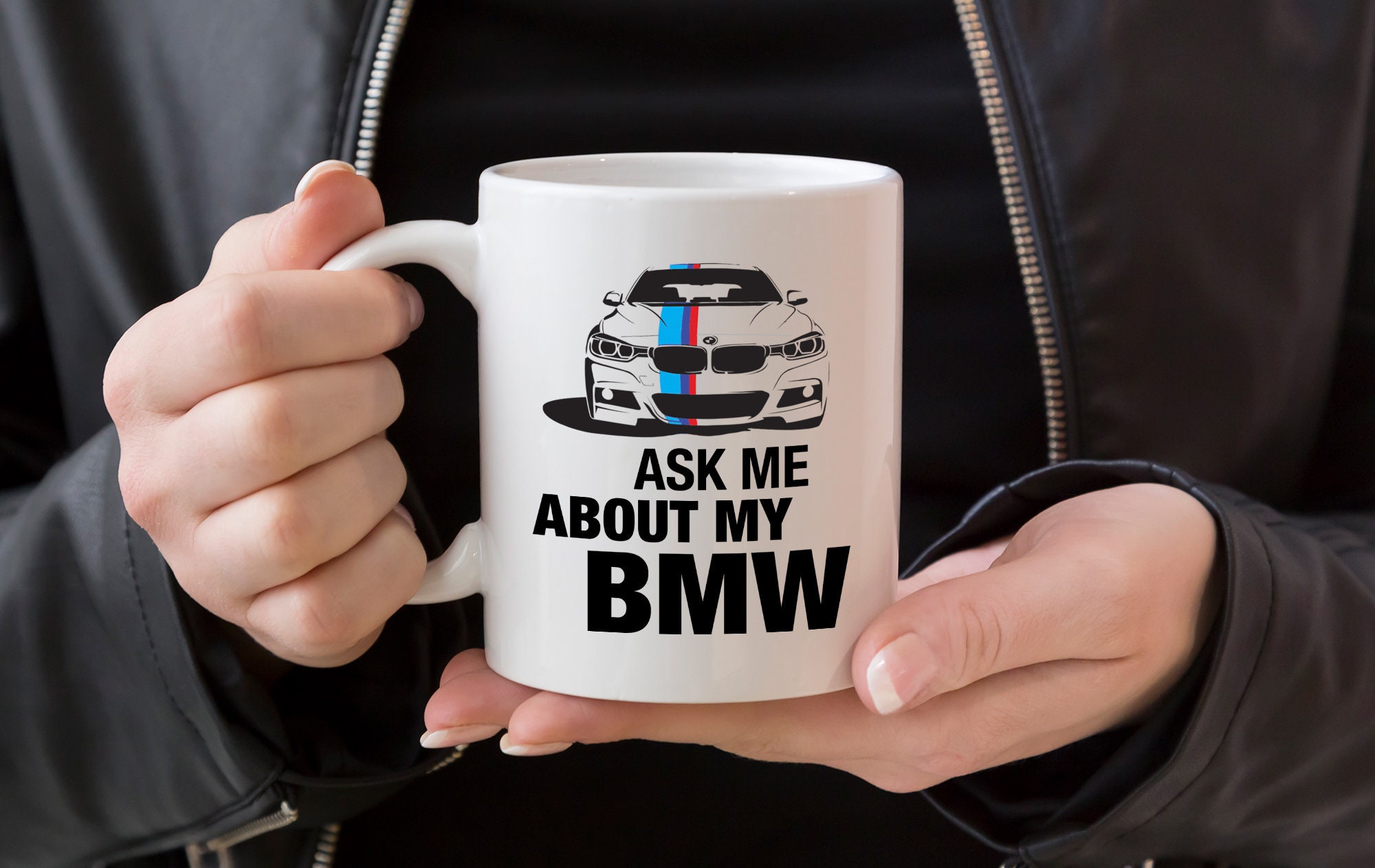 BMW Make Life a Ride enamel coffee mug (black) buy cheap ▷ bmw