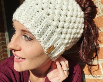 Messy Bun Puff Hat