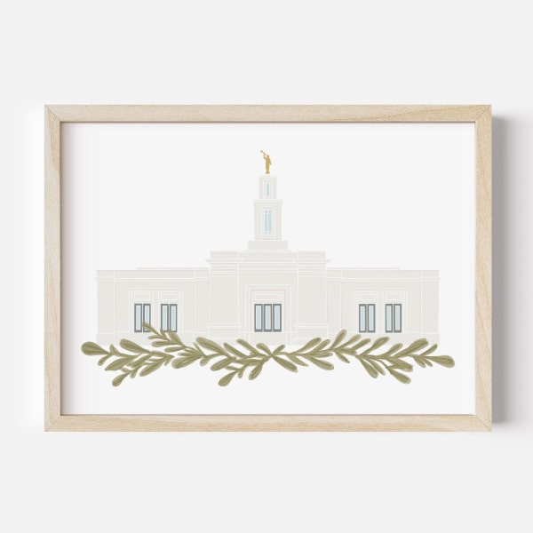 Raleigh North Carolina LDS Temple Print Drawing, 5x7 8x10 11x14, Portrait and Landscape, Digital Instant Download