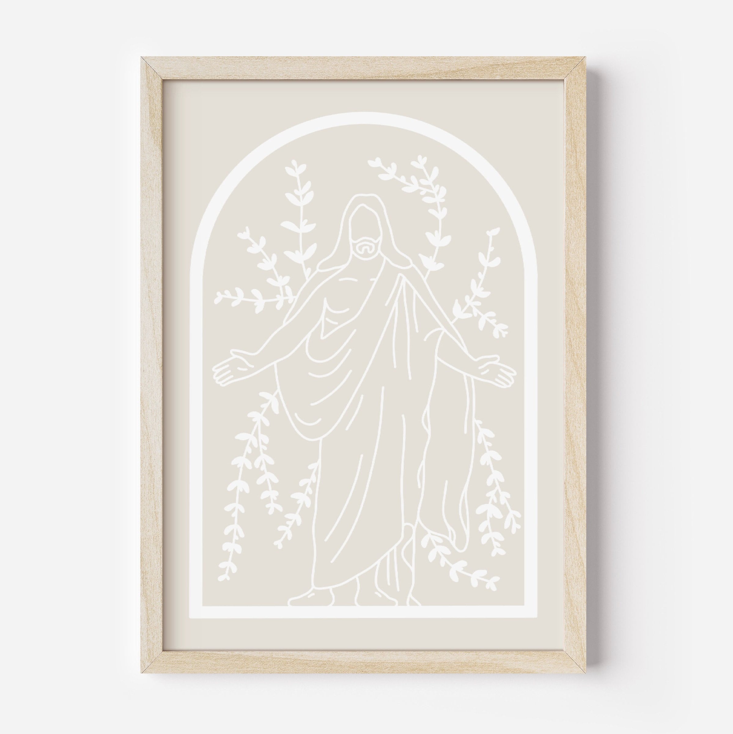Jesus Christ Line Art LDS Print Drawing Christian Art Wall Etsy