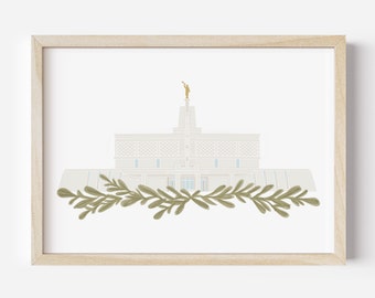 Mexico City Mexico LDS Temple Print Drawing, 5x7 8x10 11x14, Portrait and Landscape, Digital Instant Download