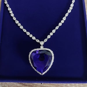 Heart of the Ocean Titanic 925 Sterling Silver Necklace Rose Titanic Jewelry zircon AAAAA