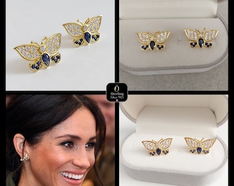 Royal Earrings - Diana Butterfly Earrings - Diana Jewelry - Meghan Markle Earrings - Gold Earrings - Butterfly Earrings