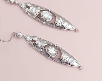 Joyas Satine - Joyas Moulin Rouge - Pendientes de lujo - Pendientes de moissanita - Joyas de boda - Joyas de noche