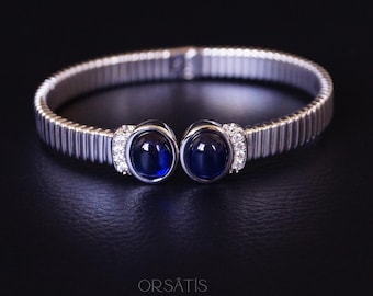 Diana cabochon bracelet, elegant royal jewellery, modern and timeless bracelet for women, royal inspiration, chic and refined accessory