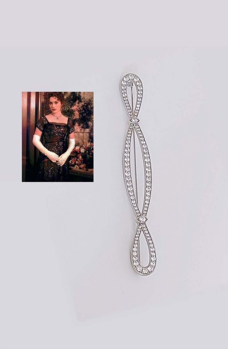 Brooch from Rose's First-Class Dinner Dress Sterling Silver 925 Rhodium-Plated TITANIC image 2