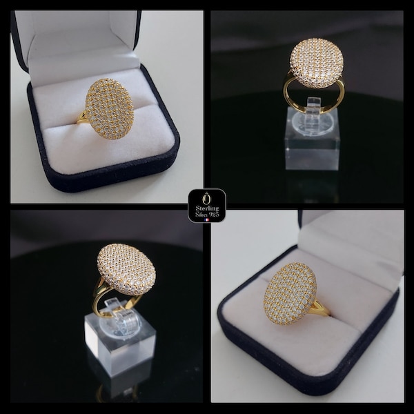 Éclat d'Or : Bague Ovale Diamantée - Style Bella - Bague crépuscule