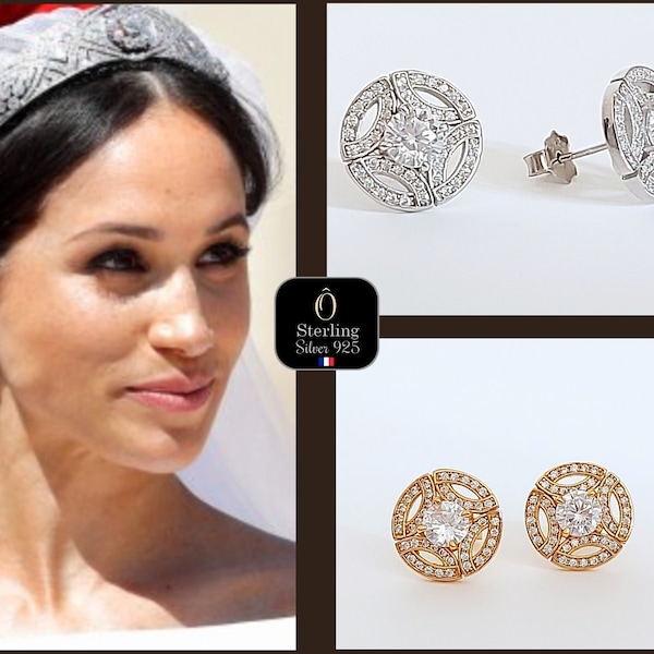 Des boucles dignes d'une princesse - l'élégance royale - Boucles d'oreilles mariage Meghan rondes ornées de diamants