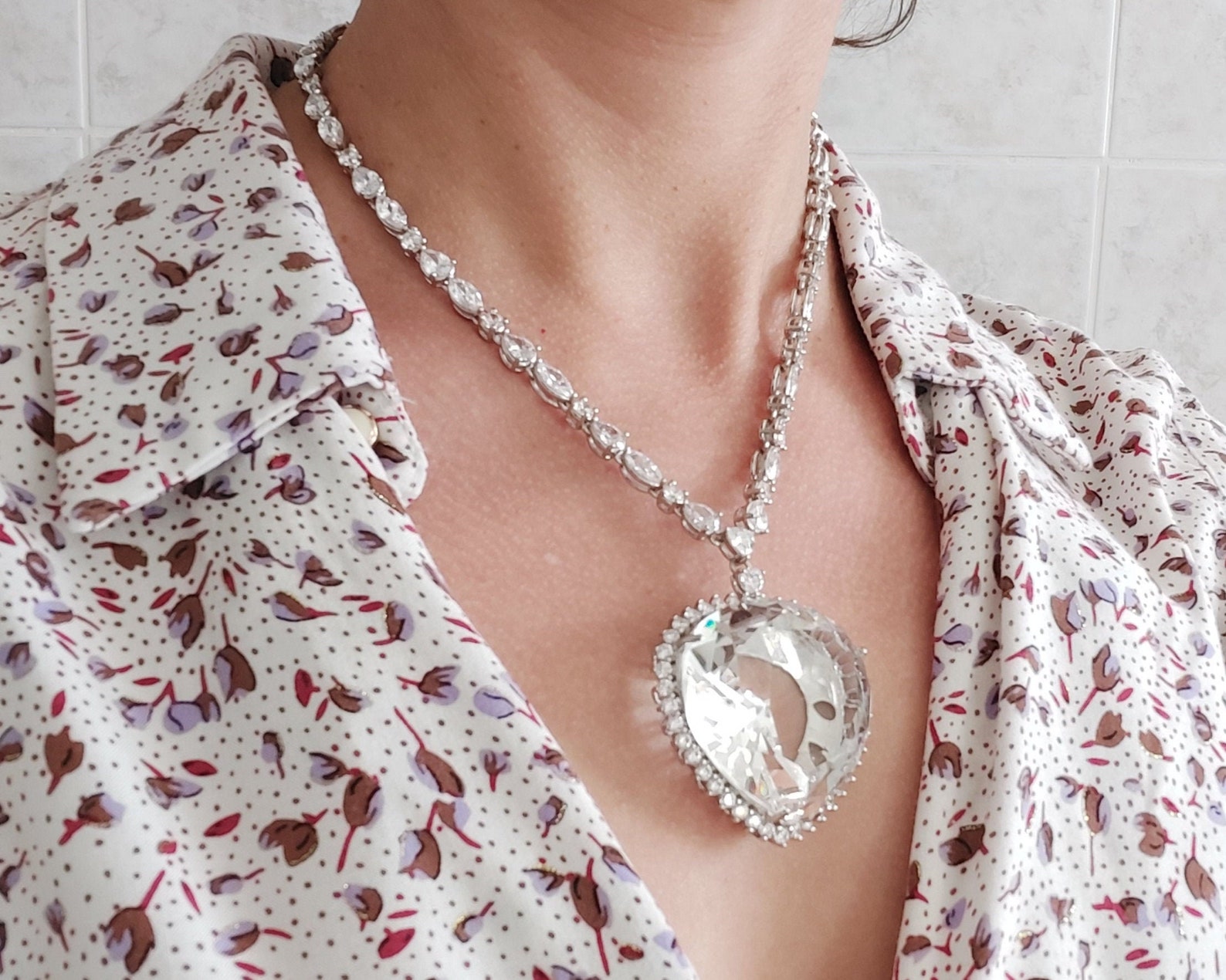 Collier diamant cœur de l