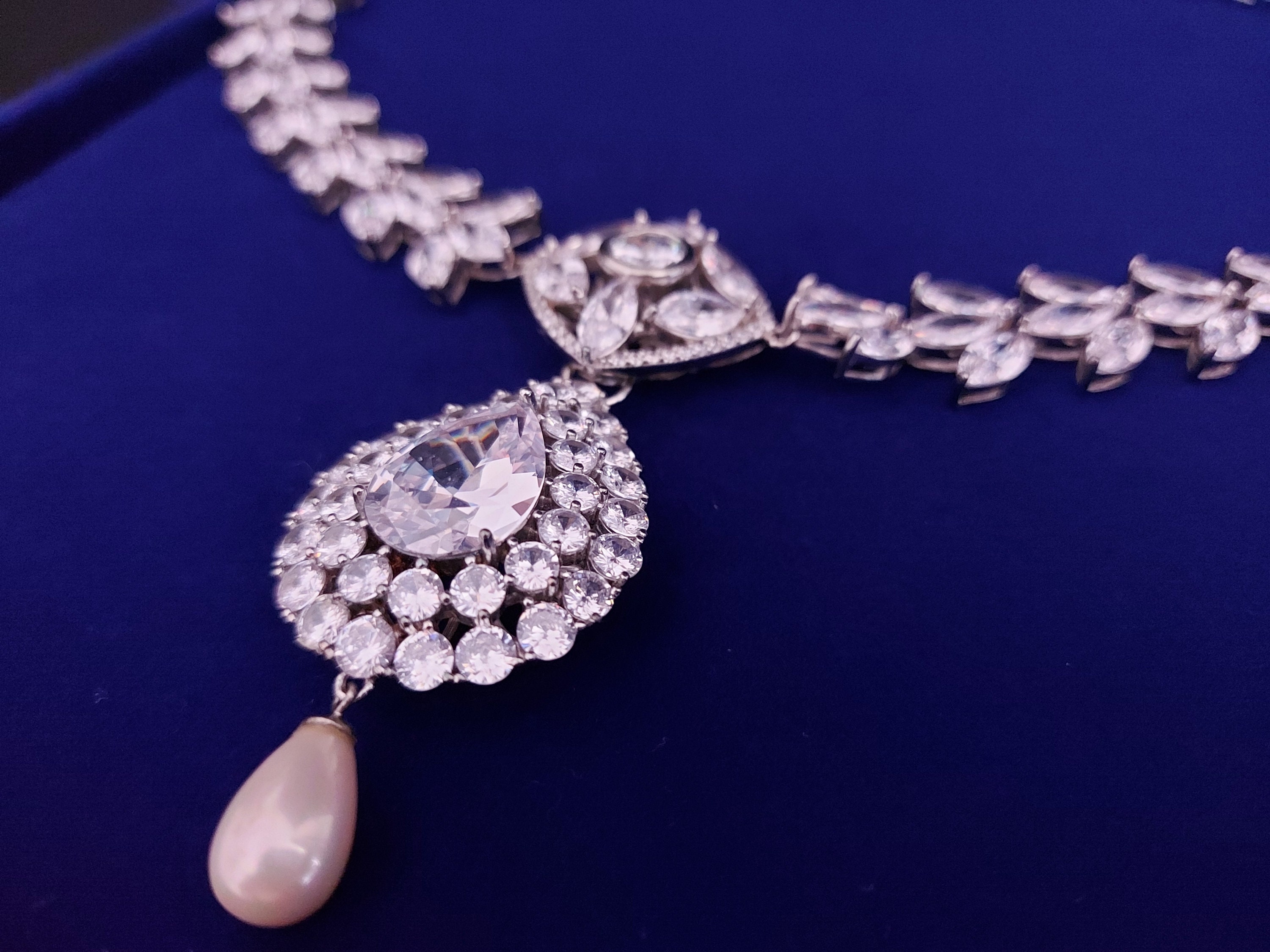 Titanic Rose Dawson Pearl Necklace in Solid 925 Sterling Silver