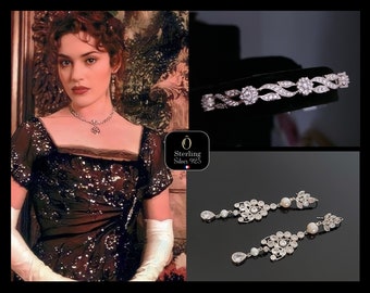 Titanic Jewelry Set: Sparkling Bracelet and Earrings