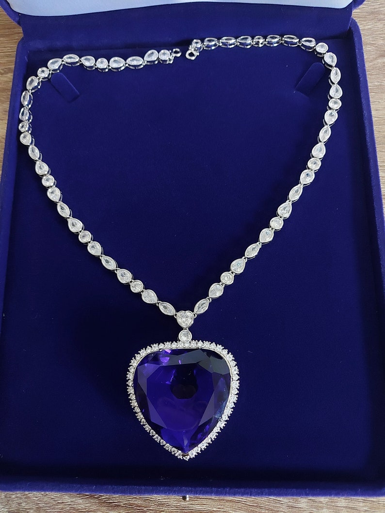 Heart of the Ocean Titanic 925 Sterling Silver Necklace Rose Titanic Jewelry zircon AAAAA