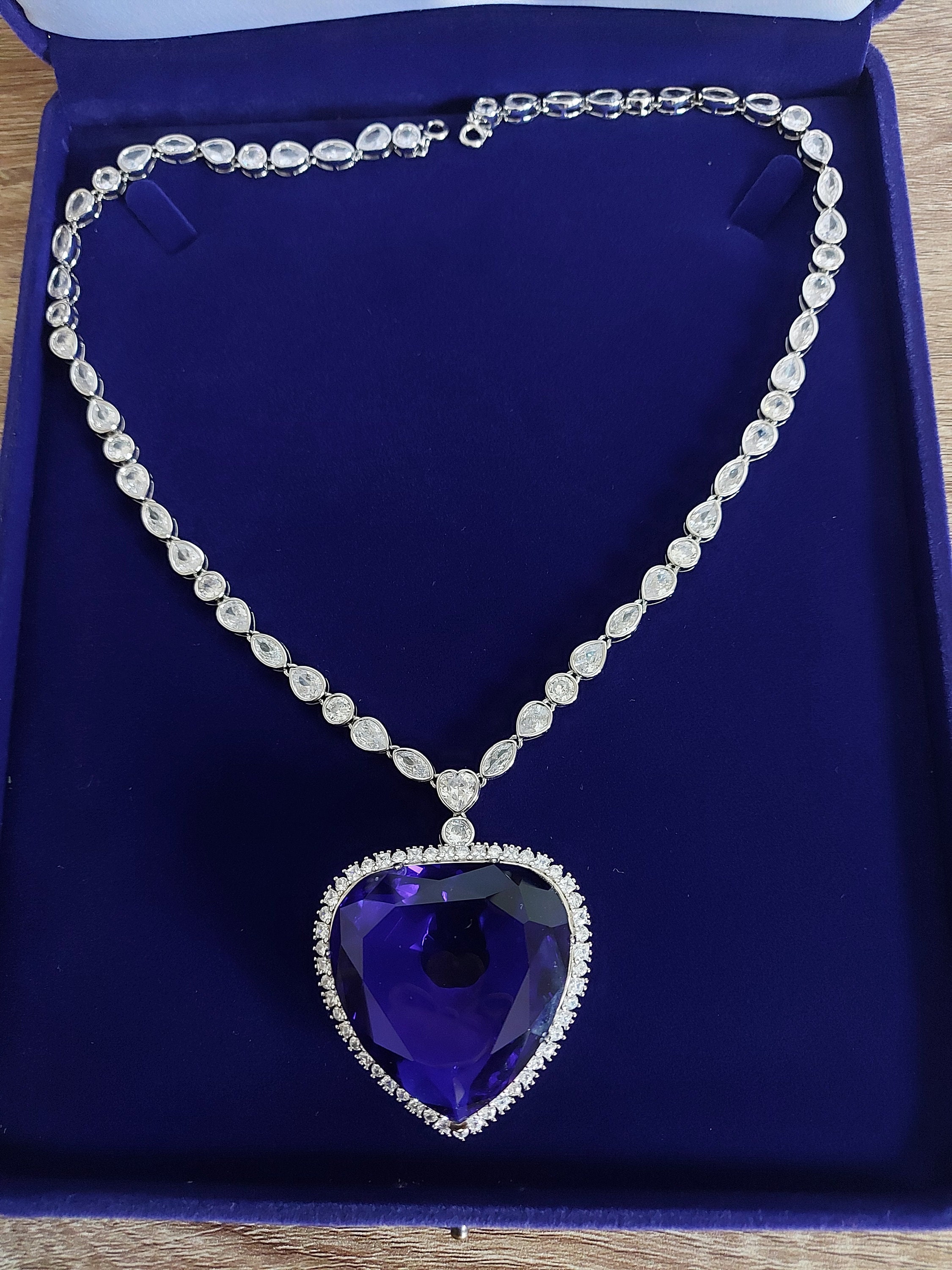 Heart of the Ocean Titanic 925 Sterling Silver Necklace Rose