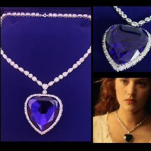 Heart of the Ocean Titanic 925 Sterling Silver Necklace Rose Titanic Jewelry image 1