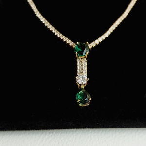 Collier du Saut en argent sterling 925 plaqué or, Réplique du Collier Émeraude de Rose, Collier rivière plaqué or, Collection Titanic.