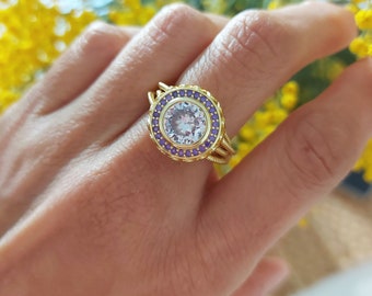 Mary-kate Olsen Inspired Engagement Ring – Black & White Evil Eye