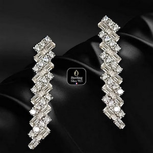 Orecchini Meghan Markle – Replica chic in argento sterling 925 e zirconi – Elegante regalo di gioielli per le donne