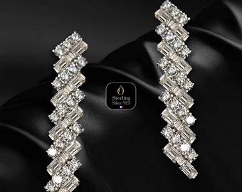Meghan Markle Inspired Earrings – 925 Sterling Silver and Cubic Zirconia – Elegant Royal Gift for Her