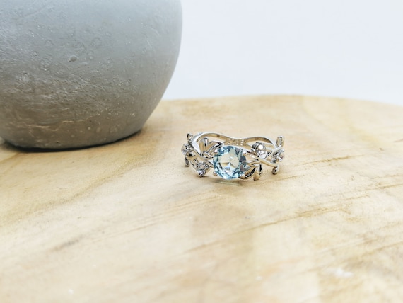 Heart Cut Sapphire Quartz /& White Topaz Gemstone Silver Ring Taille 6-13 Bijoux