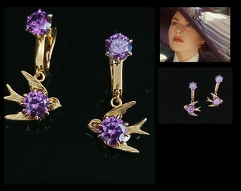 Titanic Boarding Bird Earring - Versatile Earrings - Dove Earring - Amethyst Earrings - titanic's jewelery