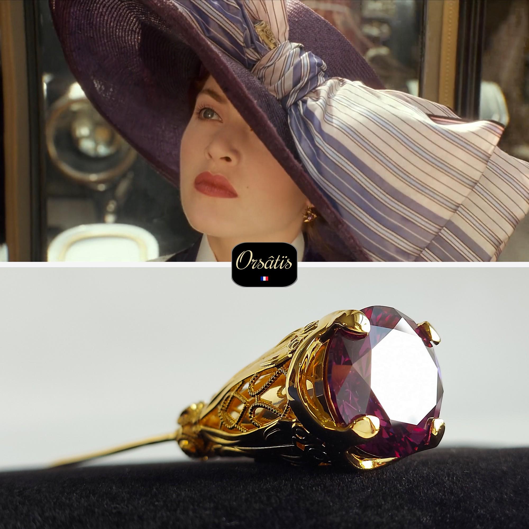 Lot De Bijoux Anciens : 5 épingles à Chapeau Boule Dorée Céramique + Broche Strass - Occasion