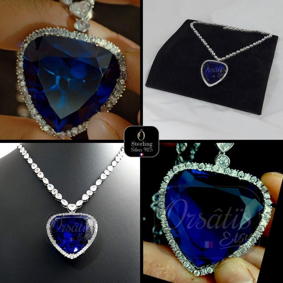 TITANIC ハート型ペンダント Heart of the Ocean Titanic 925 Sterling Silver Necklace - Rose