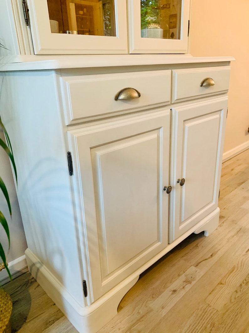 Vintage Ducal Welsh dresser painted white. Solid Pine. Lots of Etsy