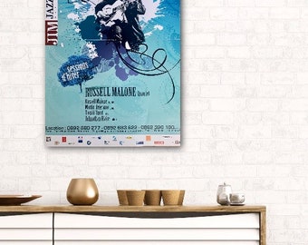 Original advertising poster Jazz in Marciac, Gers, France winter sessions 2007 Russell Malone quartet 60cm x 40cm - music festival